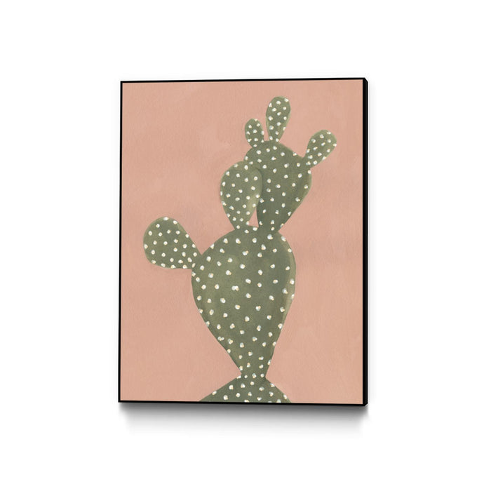 \"Coral Cacti Ii\" Canvas Framed Black 18x24 Wall Art