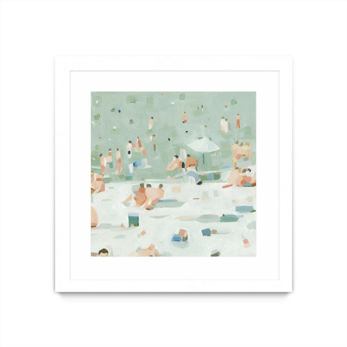 \"Summer Confetti I\" Matted and Framed White 30x30 Wall Art