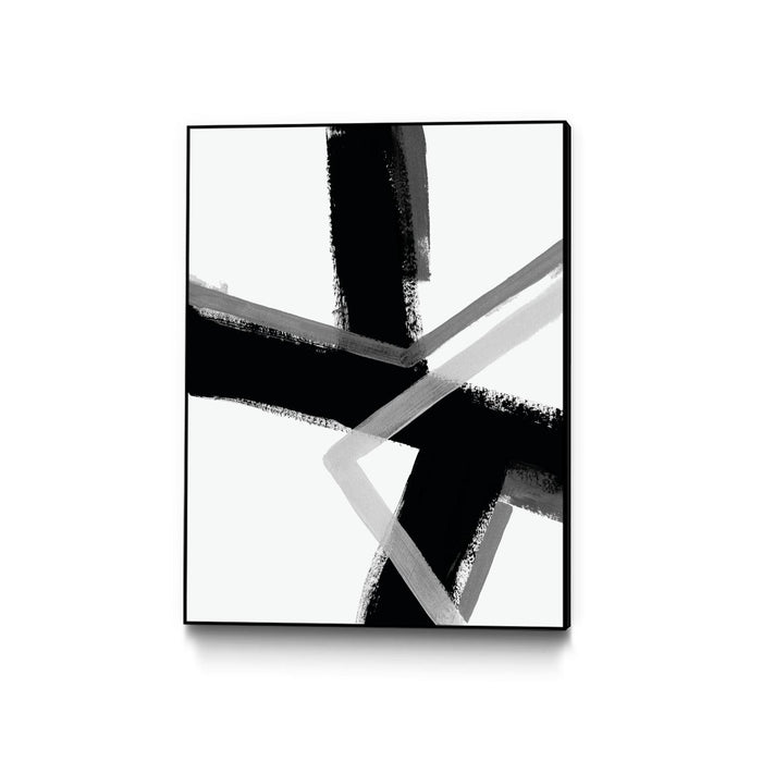 \"Angular Pulse Iv\" Canvas Framed Black 18x24 Wall Art