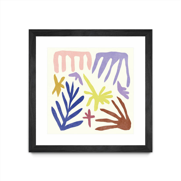 \"Coral Construction Ii\" Matted and Framed Black 36x36 Wall Art