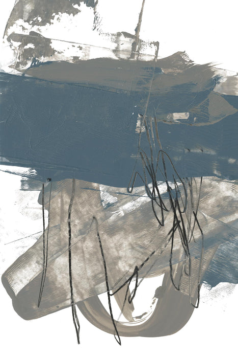 \"Blue & Grey Swipe I\" Giant Art 72x48 Wall Art