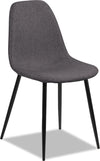 Wilma Dining Chair with Polyester Fabric, Metal - Grey