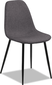 Wilma Dining Chair with Polyester Fabric, Metal - Grey 