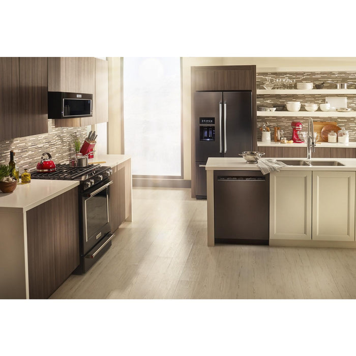 KitchenAid 1.1 Cu. Ft. Slim Over-the-Range Microwave with 950 Watts Cooking - Black Stainless Steel with PrintShield™ Finish - YKMLS311HBS
