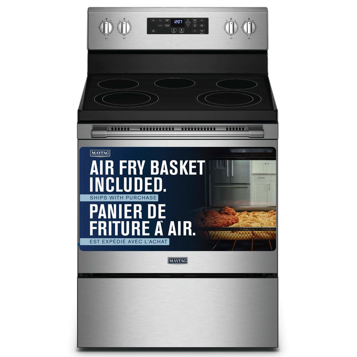 Maytag 5.3 Cu. Ft. Electric Range with Air Fry and AquaLift® - Fingerprint Resistant Stainless Steel - YMER7700LZ