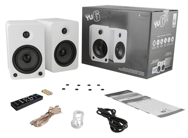 Kanto YU6 Powered Bluetooth Bookshelf Speakers with Phono Preamp for Turntable - YU6MW