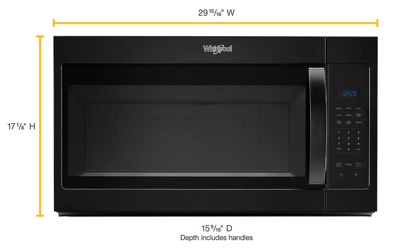 Whirlpool 1.7 Cu. Ft. Over-the-Range Microwave with 900 Watts Cooking - Black - YWMH31017HB