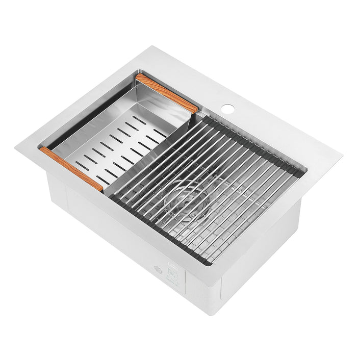 Ancona 25\" Drop-In Workstation Kitchen Sink - AN-3126