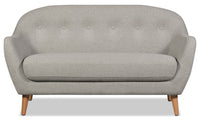 Calla Linen-Look Fabric Loveseat - Light Grey 