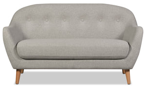 Calla Linen-Look Fabric Loveseat - Light Grey