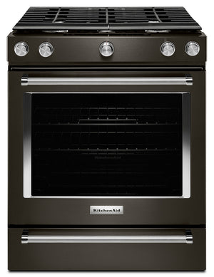 KitchenAid 5.8 Cu. Ft. Gas Range with AquaLift® and Self-Clean - Black Stainless Steel with PrintShield™ Finish - KSGG700EBS