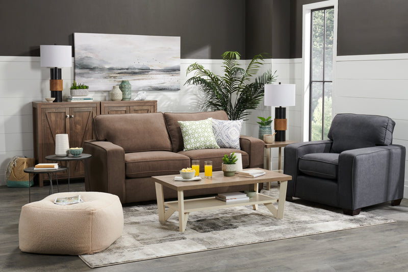 Arika 47.5\" Modern 3-Pack Coffee + 2 End Tables with Shelf - Ivory 