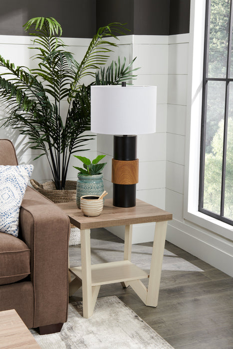 Arika 47.5\" Modern 3-Pack Coffee + 2 End Tables with Shelf - Ivory 
