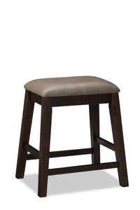 Astoria Counter-Height Stool with Vegan Leather Fabric - Brown & Grey 