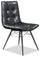 Avis Dining Chair with Vegan Leather Fabric, Metal - Black