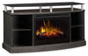 Windham 53\" TV Stand with Log Firebox – Silver