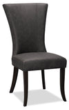 Bree Dining Chair with Vegan Leather Fabric - Grey