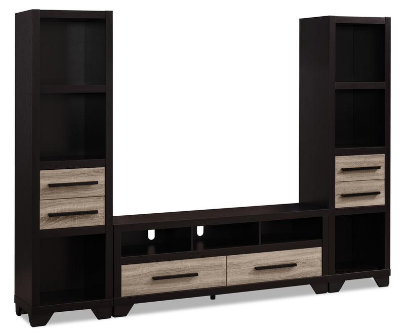 Glendale 3-Piece Entertainment Centre with Storage and Cable Management for TVs up to 65\"- Espresso