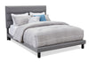 Burk Upholstered Adjustable Platform Bed in Grey Fabric, Tufted - Queen Size