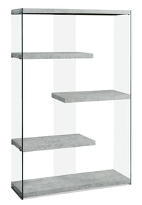 Yonah Wide Bookcase – Cement Grey