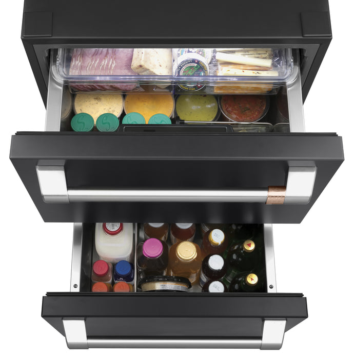 Cafe 24\" 5.7 Cu. Ft. Dual Drawer Refrigerator - Matte Black - CDE06RP3ND1