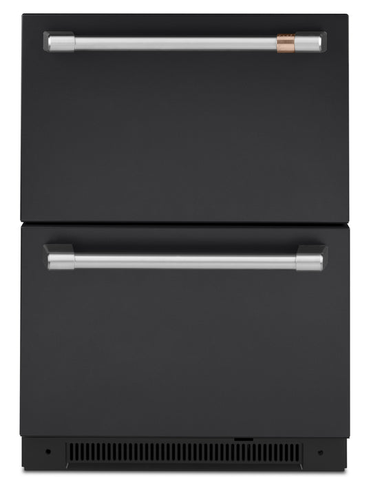 Cafe 24\" 5.7 Cu. Ft. Dual Drawer Refrigerator - Matte Black - CDE06RP3ND1