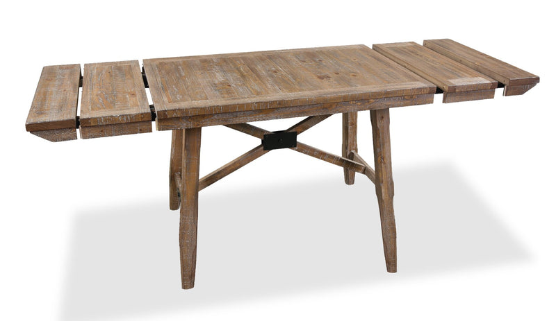 Cedar 5pc Dining Set with Table & 4 Chairs, Pine Wood, Trestle-Base, 72.07\"W - Brown