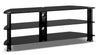 Triton 50\" Modern TV Stand with Storage and Cable Management for TVs up to 55\"- Black Metal and Glass