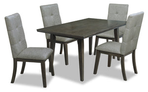 Chelsea 5pc Dining Set with Table & 4 Grey Chairs, 60