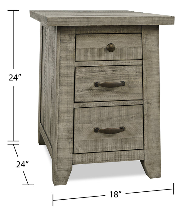 Colson 18\" Rustic Chairside Table with Storage - Driftwood 