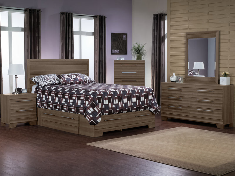 Olivia 6-Piece Full Storage Bedroom Package with 2 Nightstands – Grey