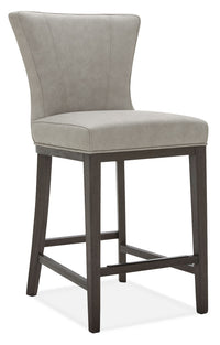 Quinn Counter-Height Stool with Vegan Leather Fabric - Taupe 