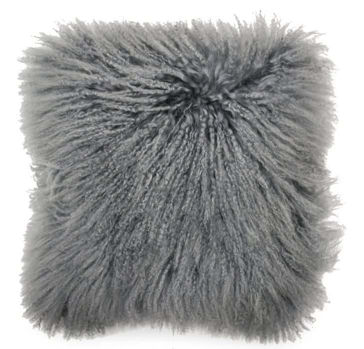 Mongolian 16\" Square Accent Pillow - Grey