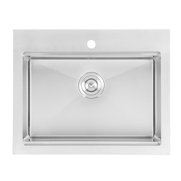 Ancona 25\" Dual Mount Workstation Kitchen Sink - AN-33103