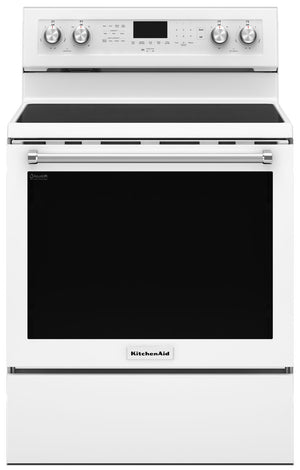 KitchenAid 6.4 Cu. Ft. Electric Range with AquaLift® and Self-Clean - White - YKFEG500EWH