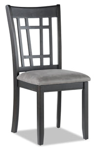 Dena Dining Chair with Vegan-Leather Fabric - Grey 