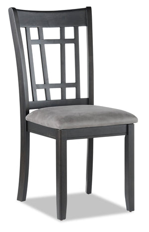 Dena Dining Chair with Vegan-Leather Fabric - Grey