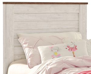 Willowton Panel Headboard for Kids, Whitewash - Twin Size