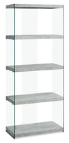 Yonah 24\" 4-Shelf Bookcase with Cement Grey Shelves - 