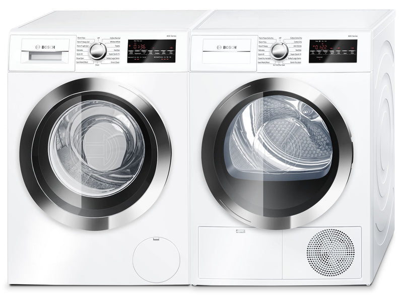 Bosch 800 Series 2.2 Cu. Ft. Compact Washer and 4.0 Cu. Ft. Condensation Dryer - White