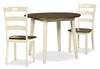 Woodanville 3pc Drop-Leaf Dining Set with Table & 2 Chairs, 40.5