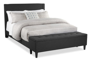 Eden Upholstered Storage Bed in Charcoal Fabric, Tufted - King Size