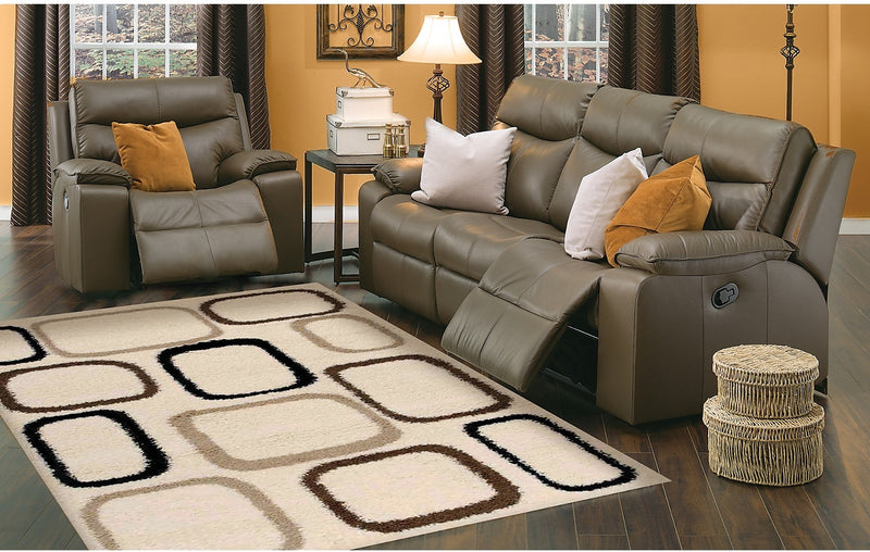 Shaggy Geometric Area Rug – 5' x 8'