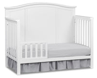 Emerson 4-in-1 Convertible Baby Crib & Toddler Bed Set with Guard Rail Conversion Kit - White 