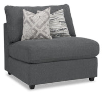 Evolve Linen-Look Fabric Modular Armless Chair - Charcoal 