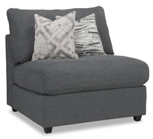 Evolve Linen-Look Fabric Modular Armless Chair - Charcoal