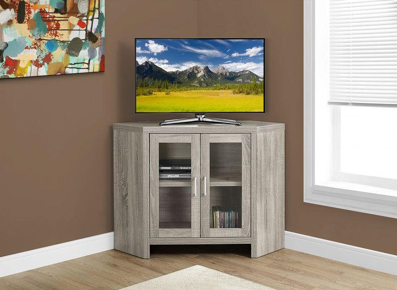 Videt 42\" Corner TV Stand – Dark Taupe