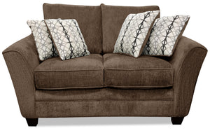 Febe Chenille Loveseat - Brown