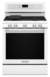 KitchenAid 5.8 Cu. Ft. Gas Range with AquaLift® and Self-Clean - White - KFGG500EWH 