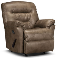 Recliner 4579 Leather-Look Fabric Massage Recliner - Tobacco